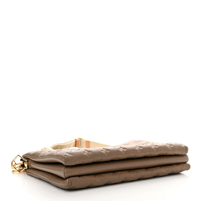 Louis Vuitton Lambskin Embossed Monogram Coussin MM Taupe 4 of 11