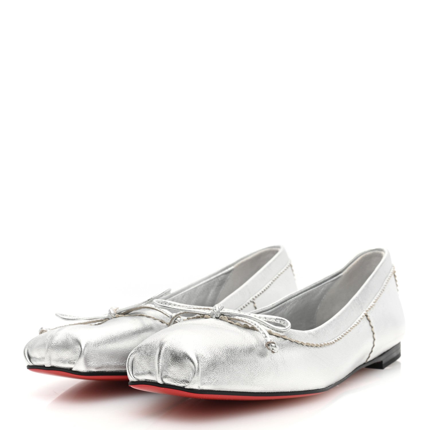 Christian Louboutin Nappa Mamadrague Flats 36 Silver 2 of 7