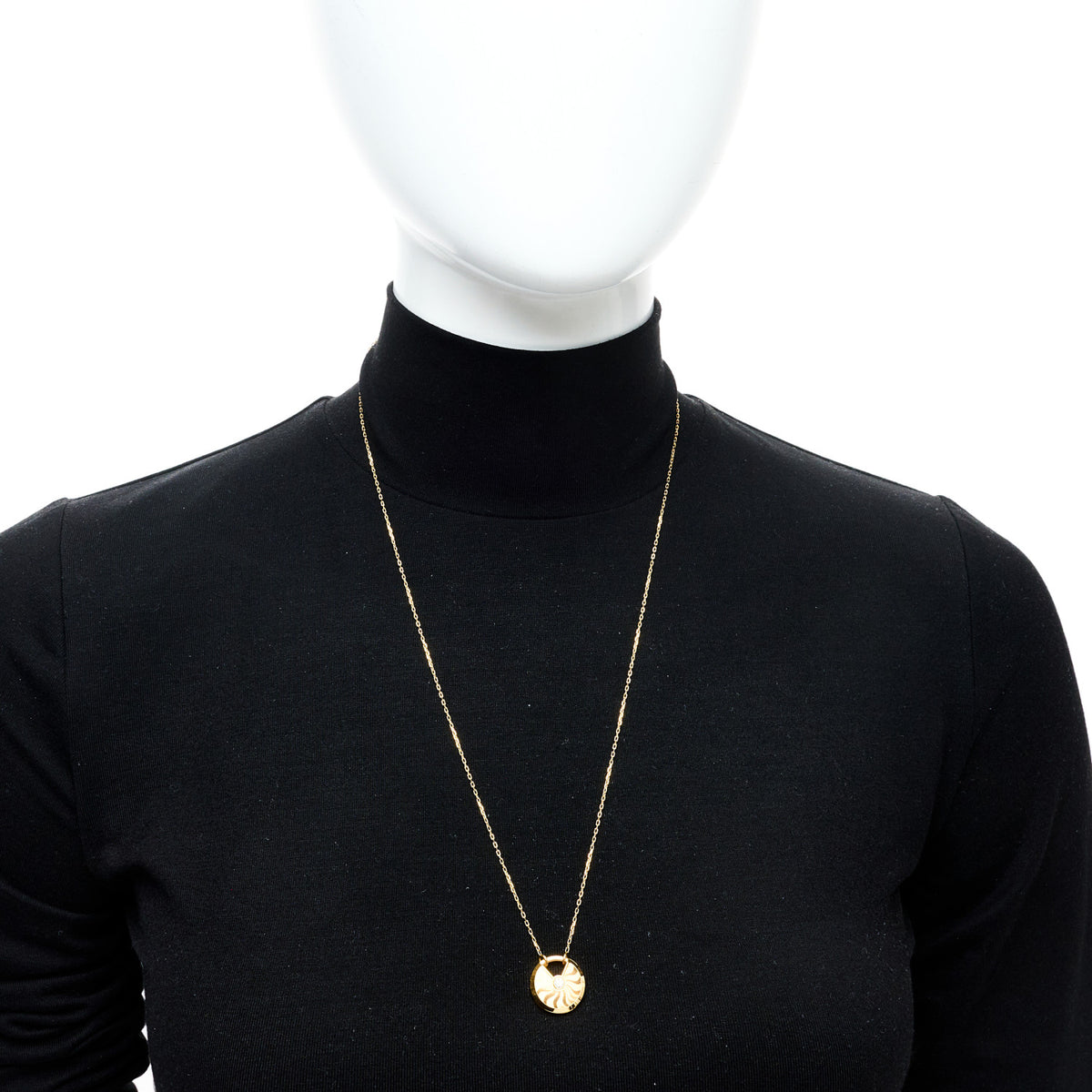 18K Yellow Gold Diamond Mother of Pearl XS Amulette de Cartier Pendant Necklace
