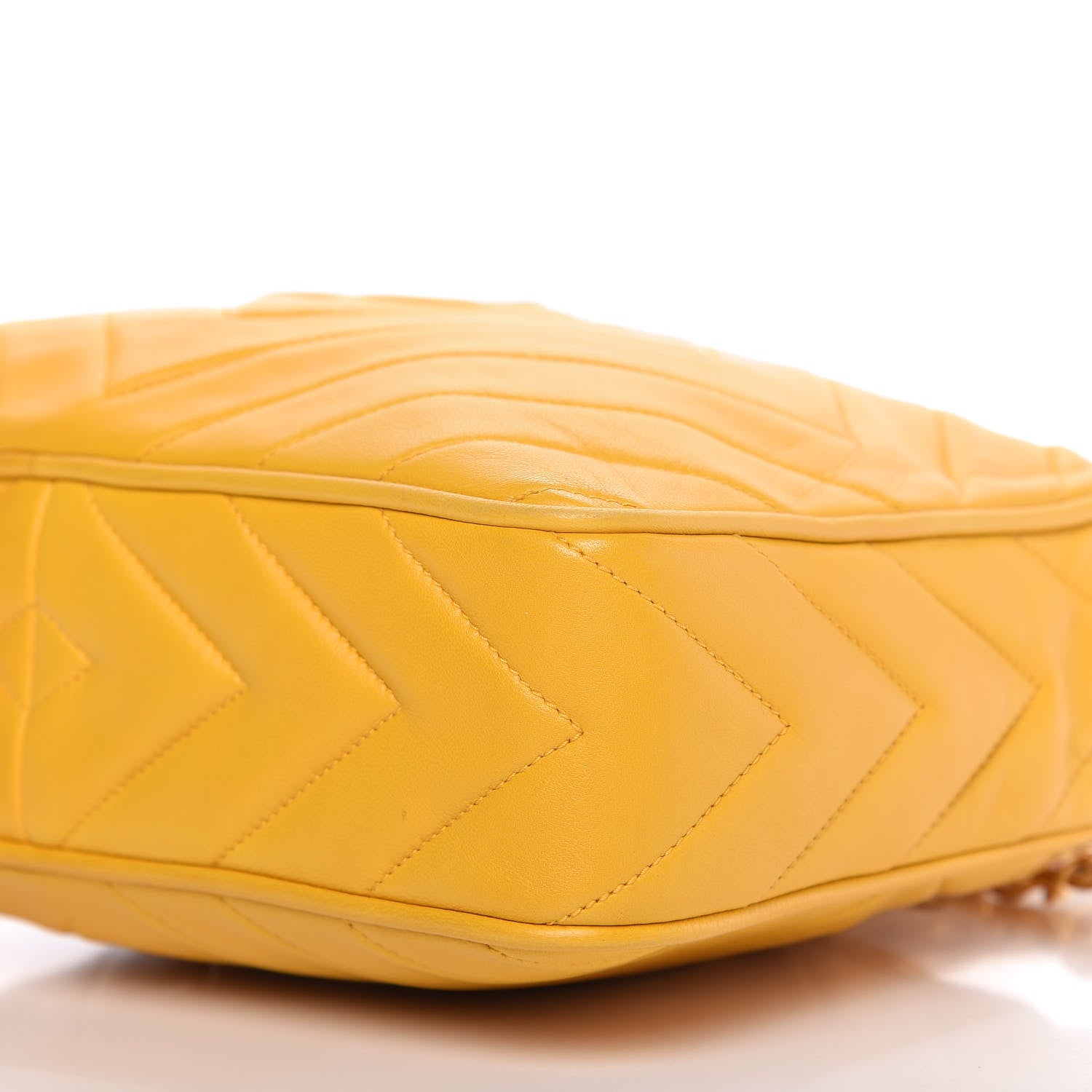 Chanel Lambskin Chevron Tassel Camera Case Yellow 7 of 11