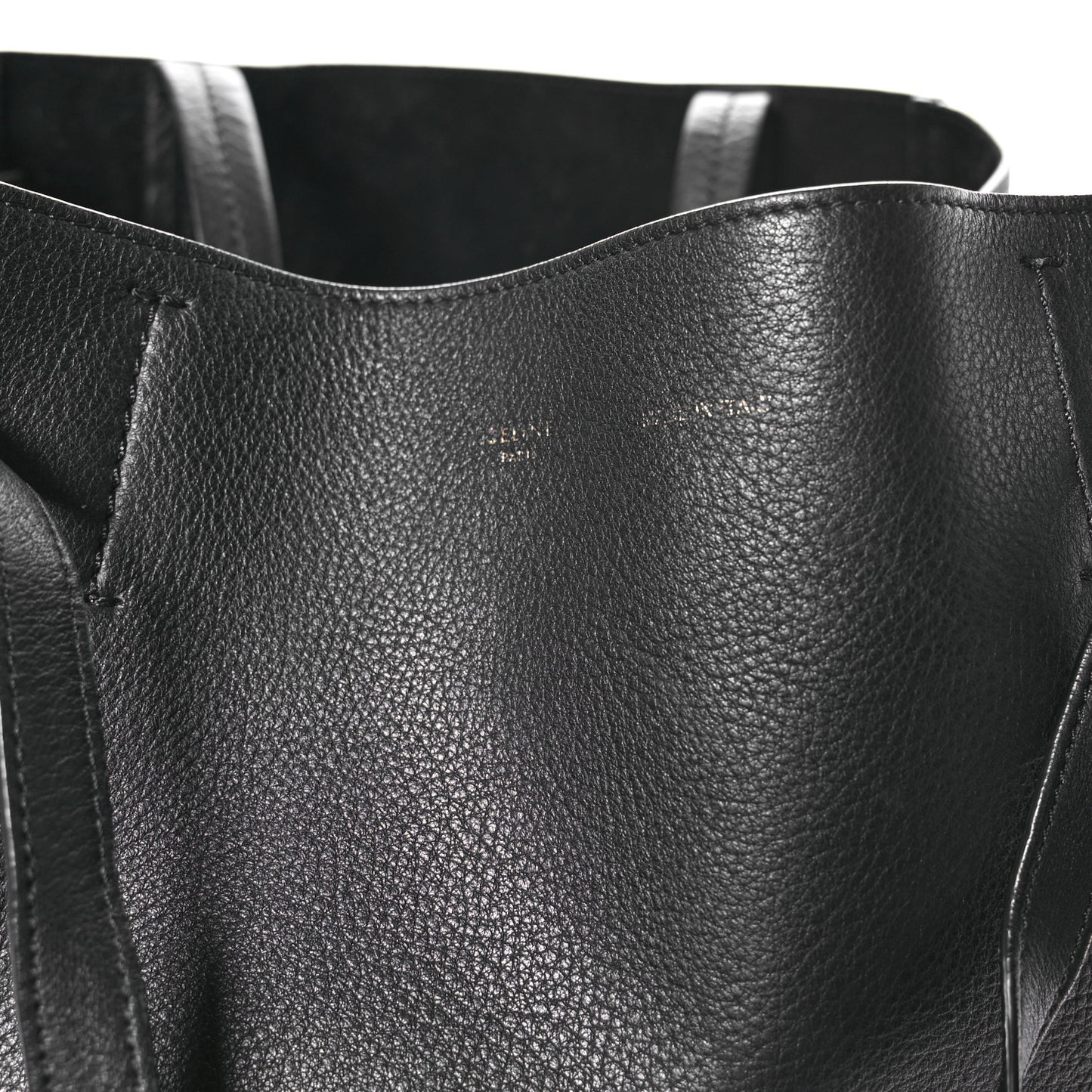 Soft Grained Calfskin Small Belt Cabas Phantom Black