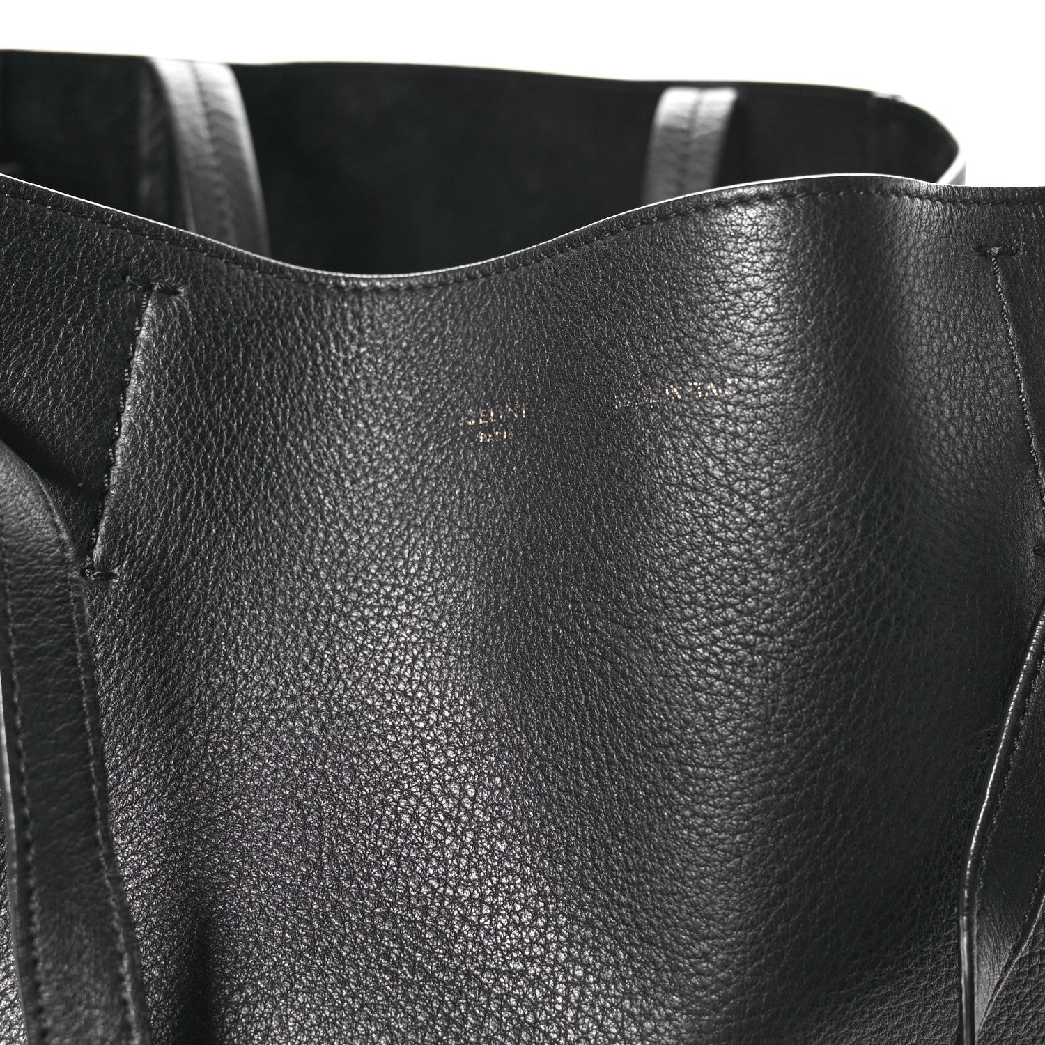 Celine Soft Grained Calfskin Small Belt Cabas Phantom Black 8 of 12