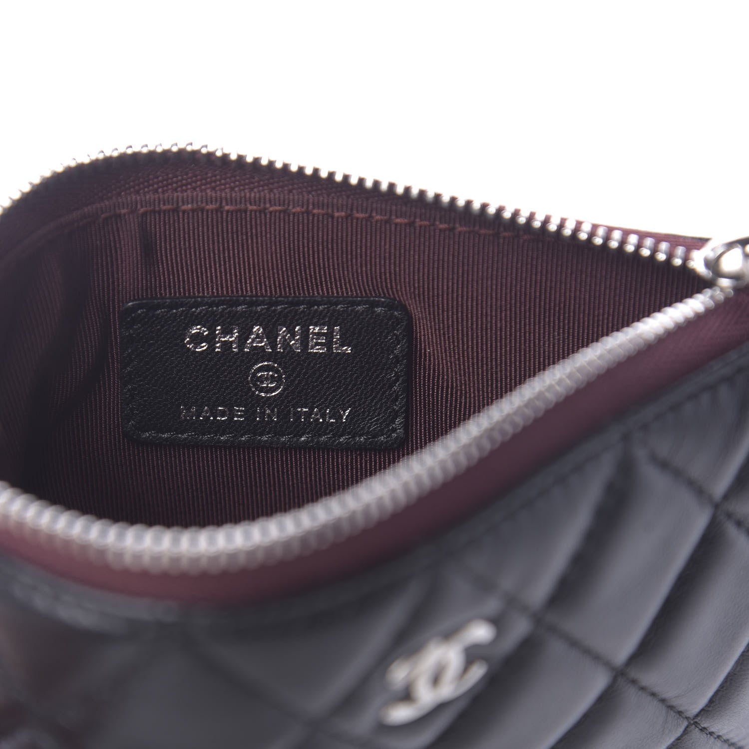 Chanel Lambskin Quilted Small Cosmetic Case Black 6 of 8