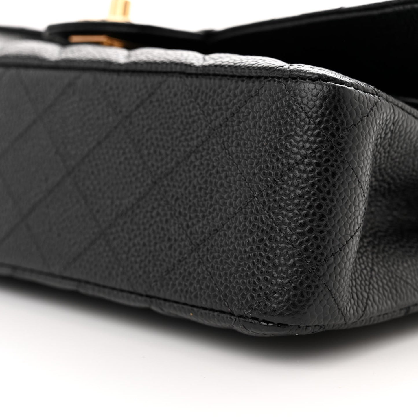 Caviar Quilted Medium Double Flap Black