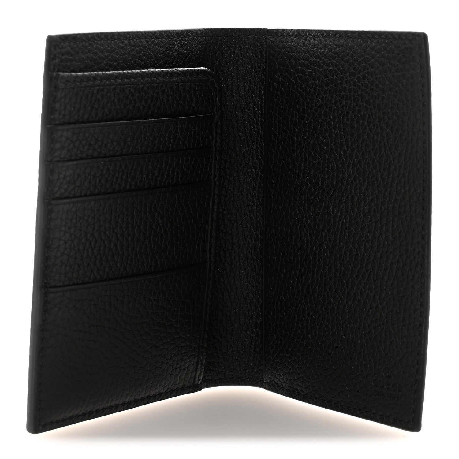Gucci Piuma Calfskin Logo Passport Case Black 5 of 7
