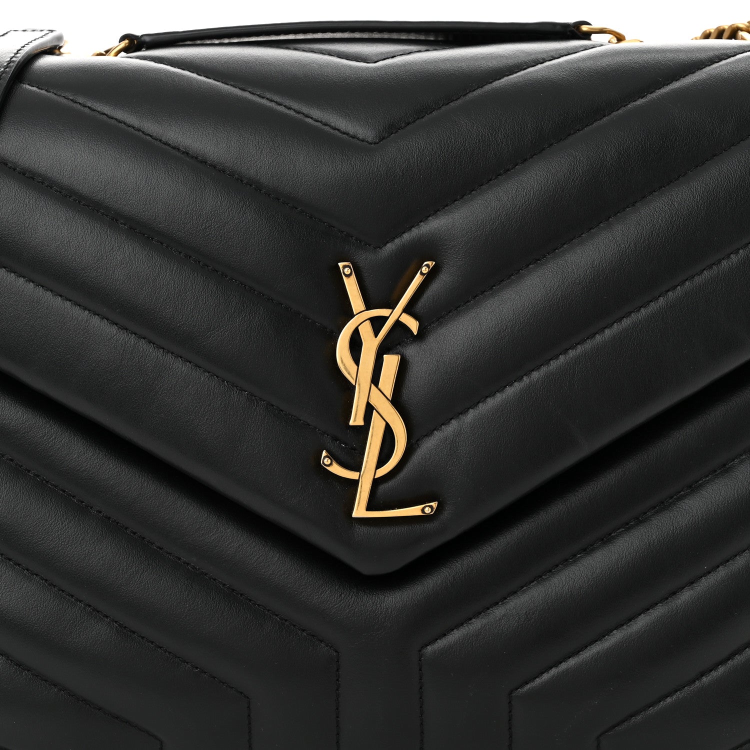 Saint Laurent Calfskin Y Quilted Monogram Medium Loulou Chain Satchel Black 8 of 11