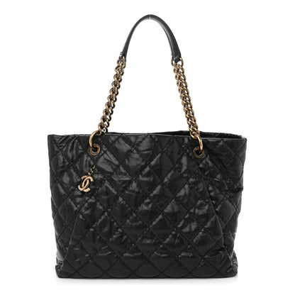Chanel Glazed Caviar Coco Pleats Tote Black 1 of 12