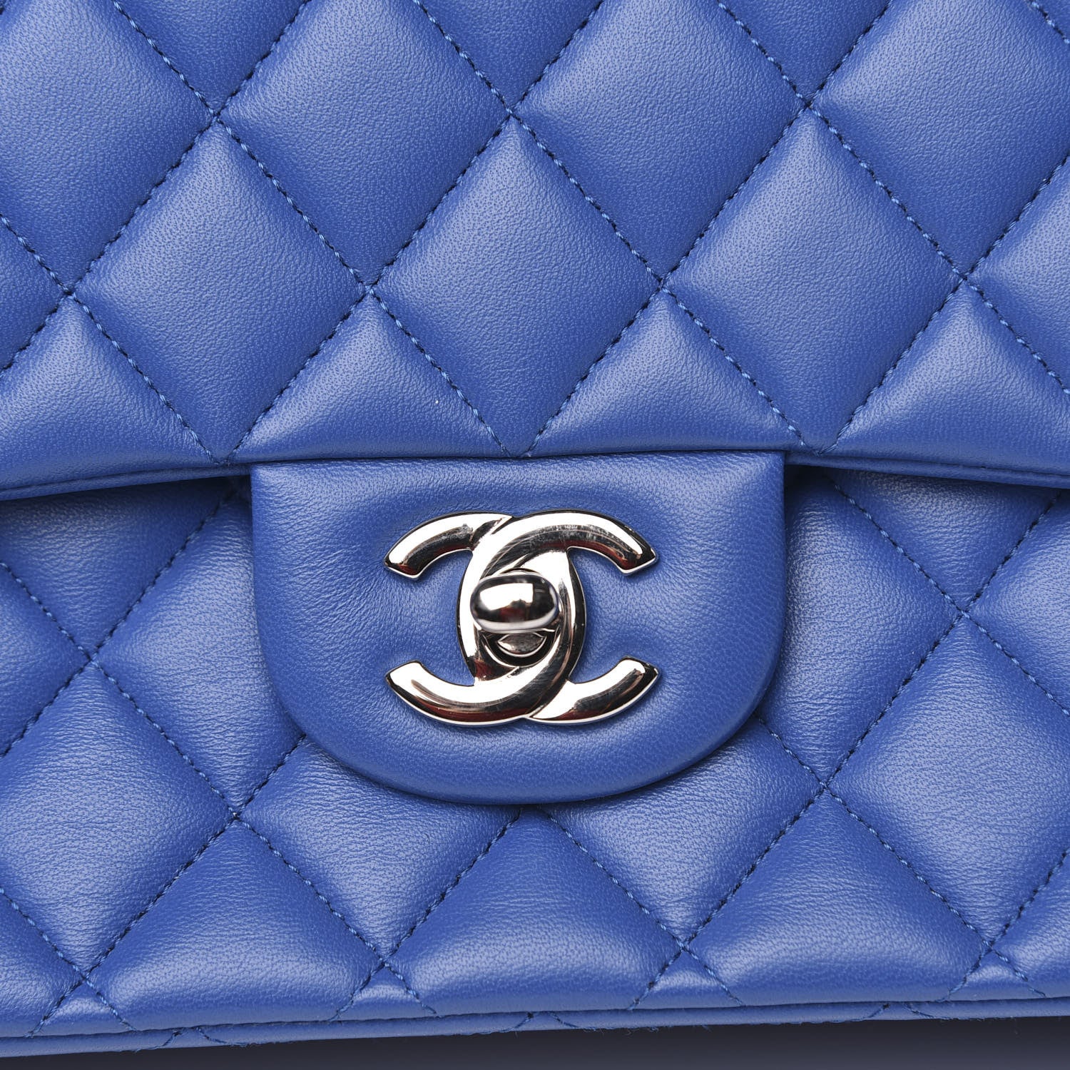 Chanel Lambskin Quilted Medium Double Flap Blue 10 of 14