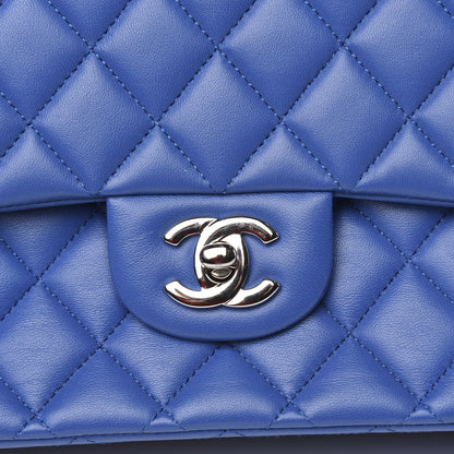 Chanel Lambskin Quilted Medium Double Flap Blue 10 of 14