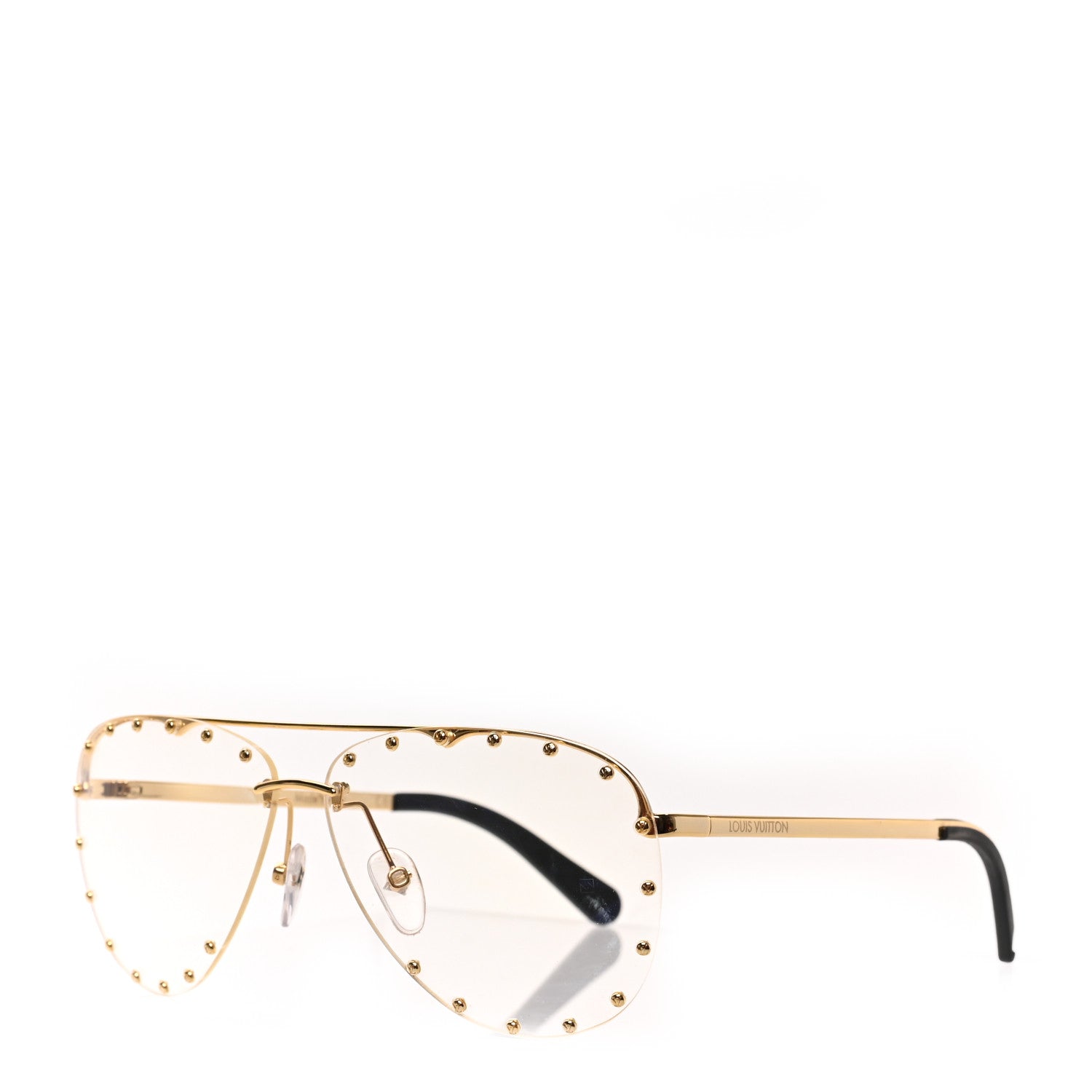 Louis Vuitton Metal The Party Aviator Sunglasses Z0997W Gold 1 of 6