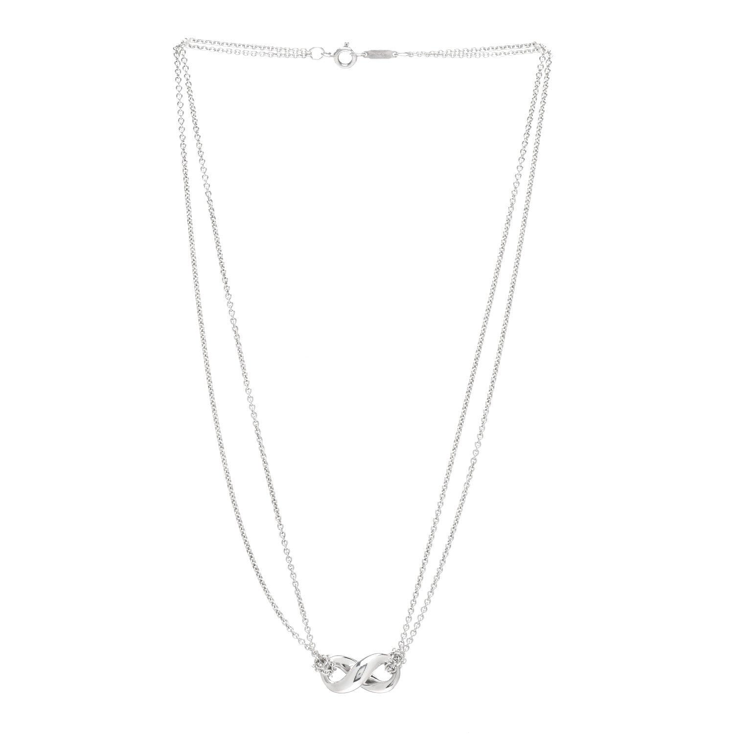 Tiffany Sterling Silver Figure 8 Pendant Necklace 3 of 4