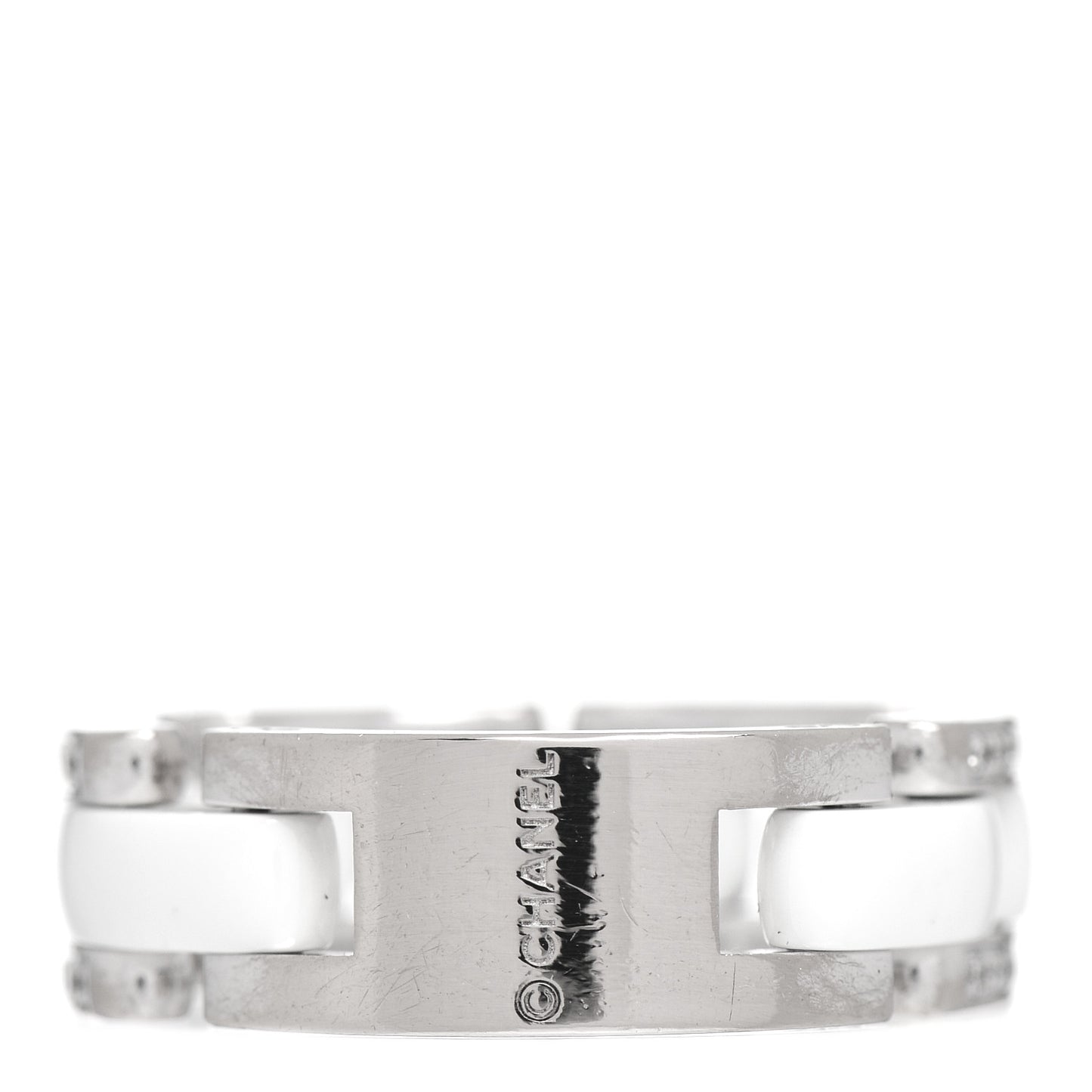 18K White Gold Ceramic Diamond Medium Ultra Ring White 53 6.5