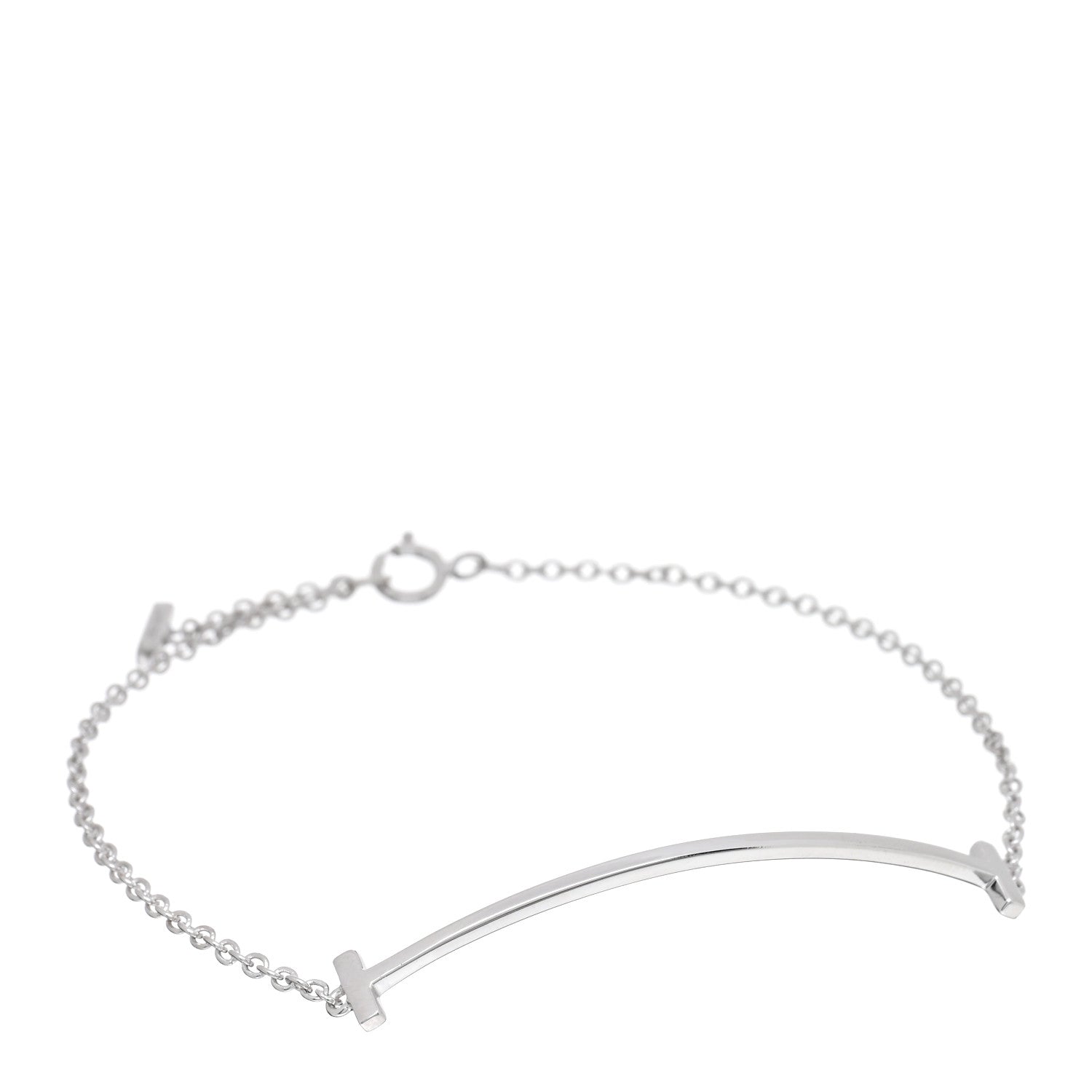 Tiffany 18K White Gold T Smile Bracelet 1 of 3