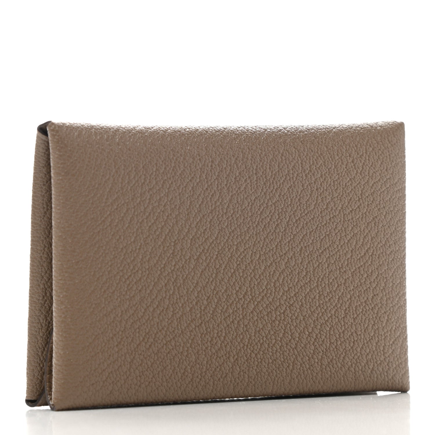 Hermes Chevre Mysore Calvi Duo Card Case Etoupe 3 of 9