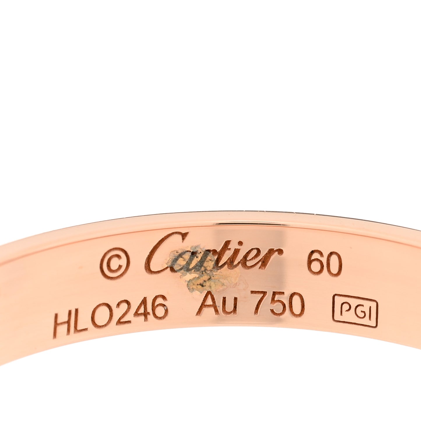 18K Pink Gold 3.5mm LOVE Wedding Band Ring 60 9