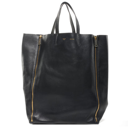 Celine Lambskin Vertical Zip Gusset Cabas Black 1 of 8