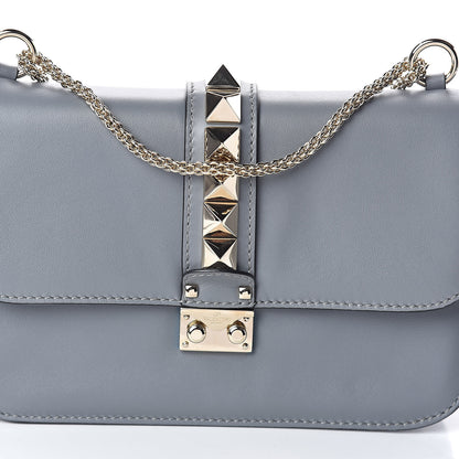 Valentino Garavani Vitello Medium Glam Lock Rockstud Flap Light Stone 7 of 9