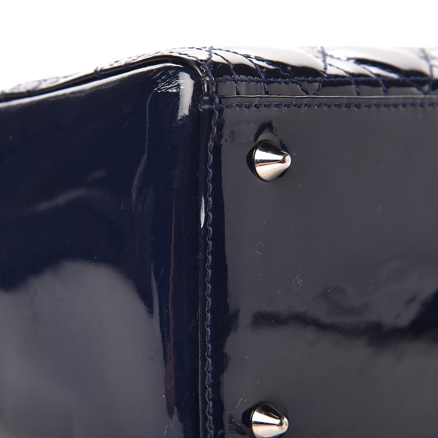 Christian Dior Patent Cannage Medium Lady Dior Navy Blue 8 of 15