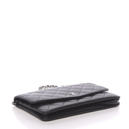 Chanel Lambskin Quilted Wallet On Chain WOC Black 4 of 12