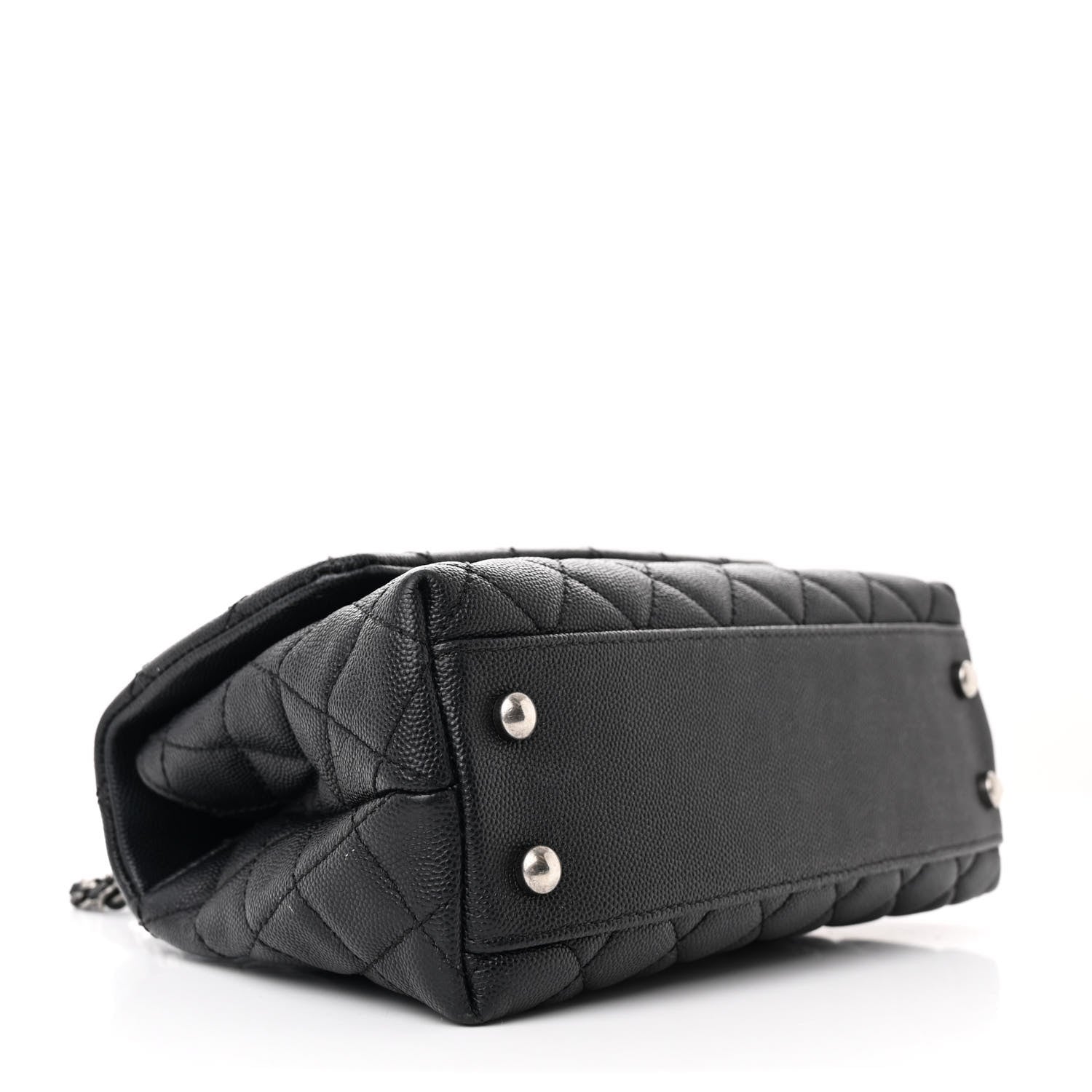 Chanel Caviar Lizard Embossed Quilted Mini Coco Handle Flap Black 4 of 11