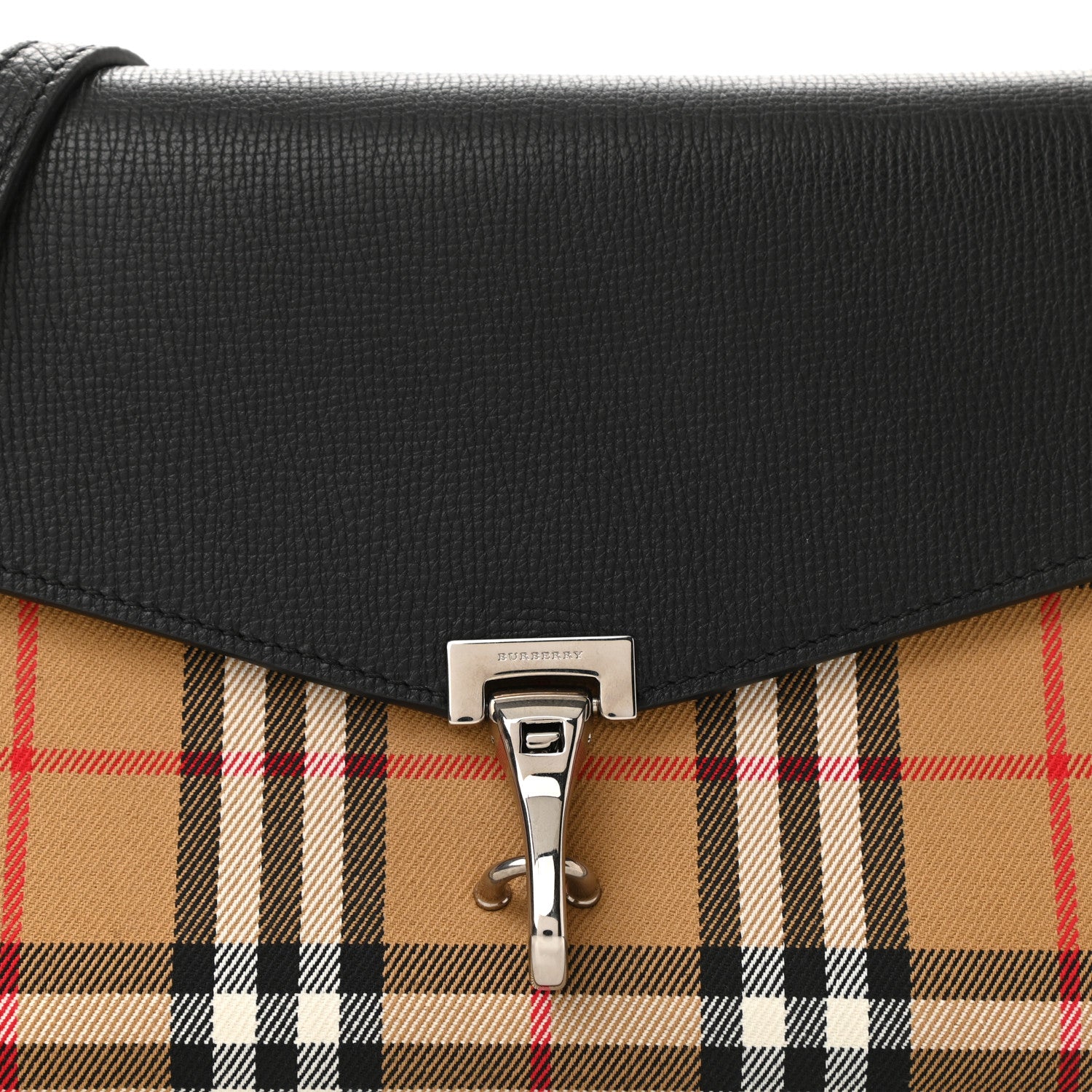 Burberry Derby Calfskin Vintage Check Small Macken Crossbody Bag Black 8 of 10