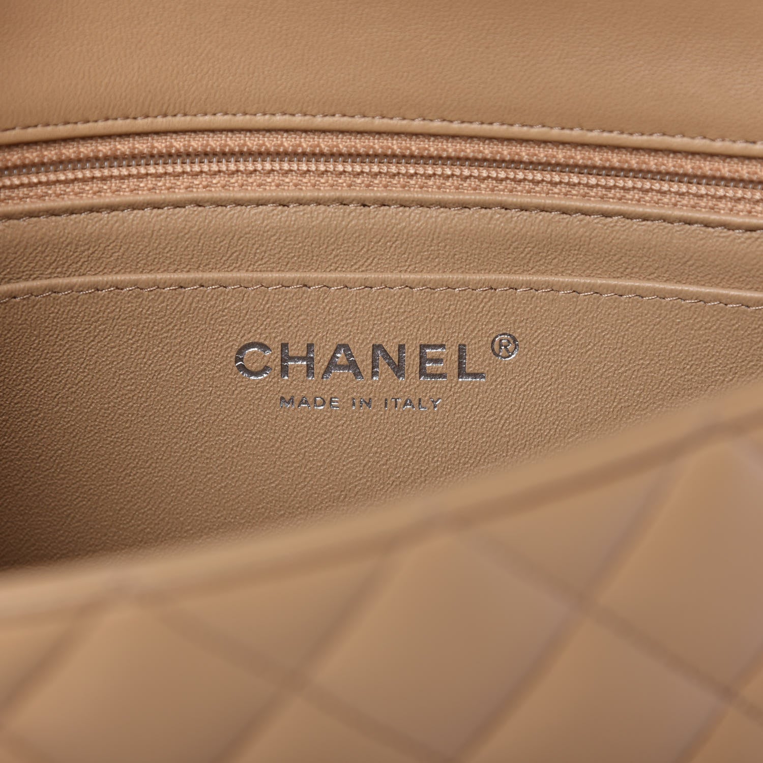 Chanel Lambskin Quilted Mini Rectangular Flap Beige 8 of 11