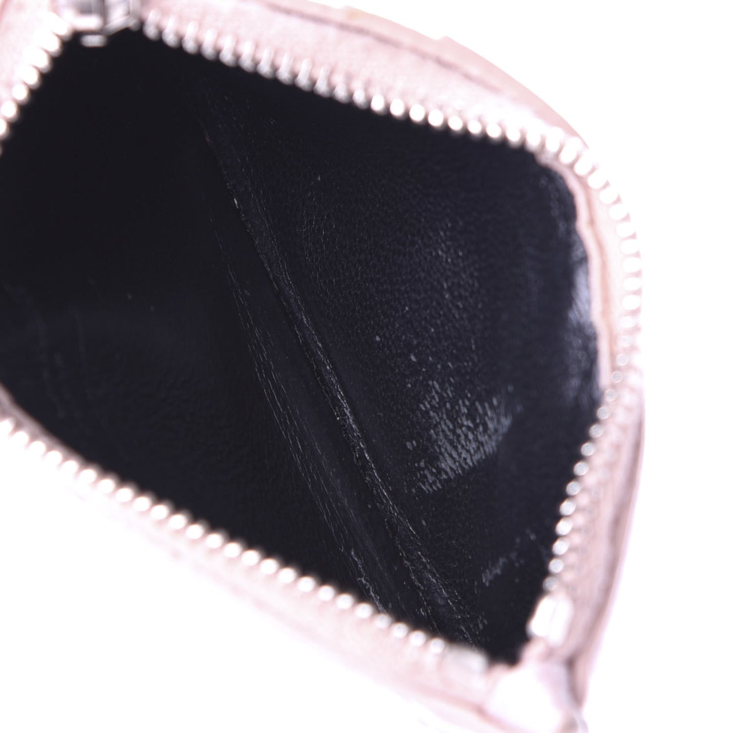 Crocodile Embossed Calfskin 5 Fragments Zip Pouch Card Holder Rose Antic