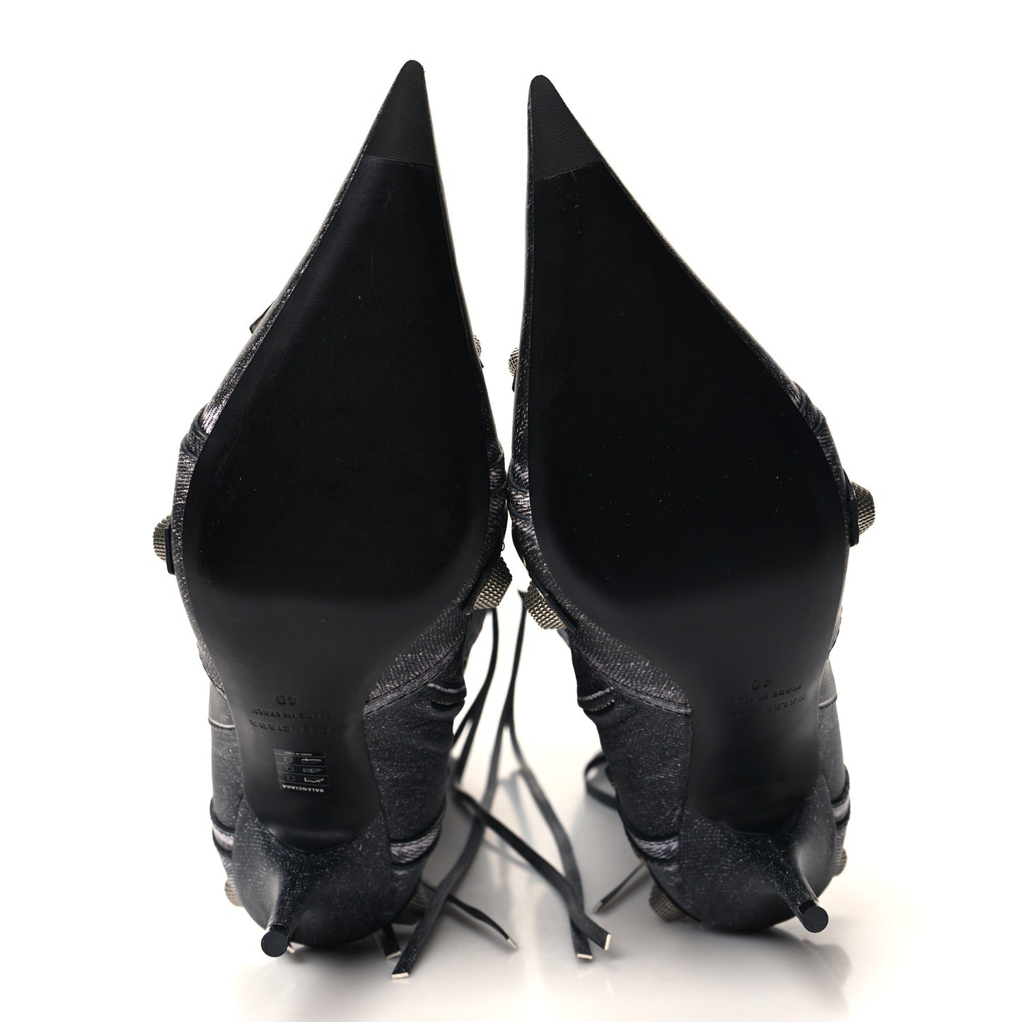 Lambskin Printed Denim Cagole 90mm Boots 40 Black