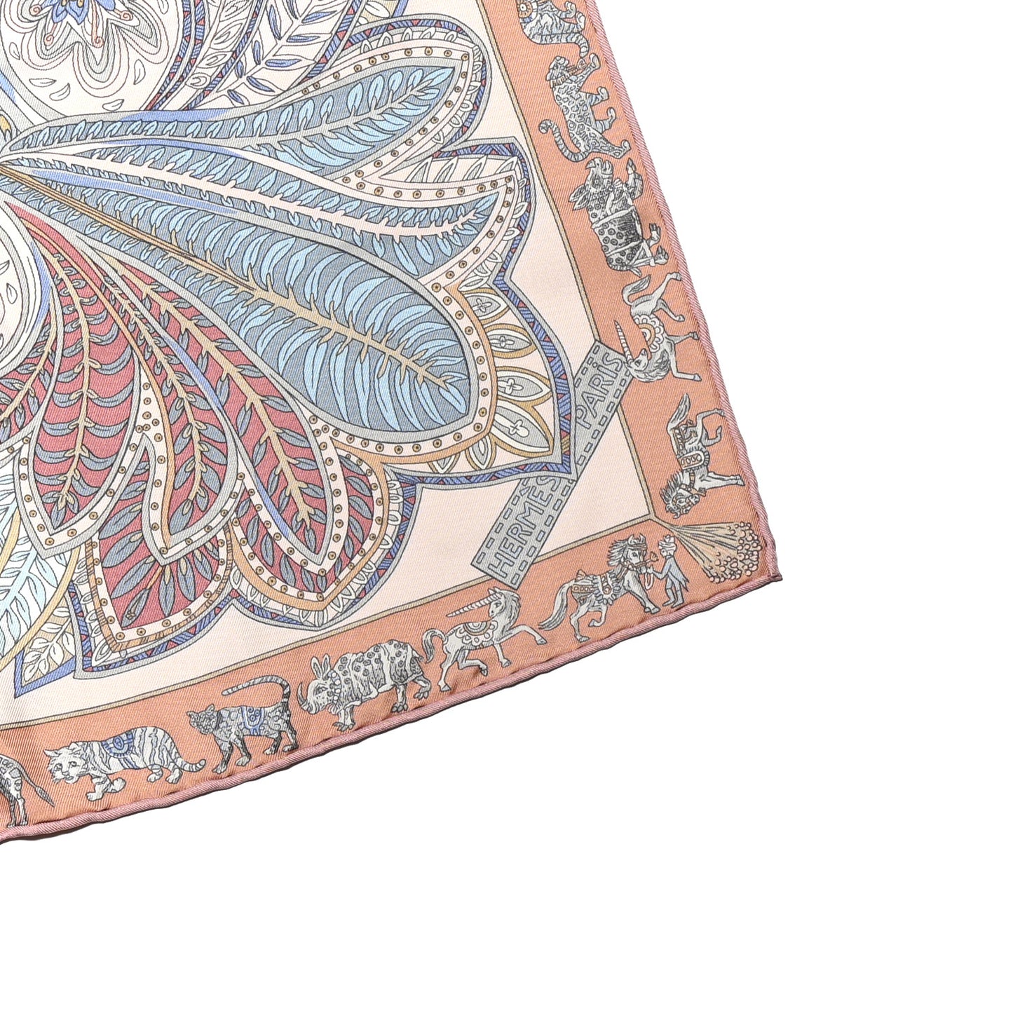 Silk Le Jardin De La Maharani Scarf 90 Rose Pale Aqua Poudre