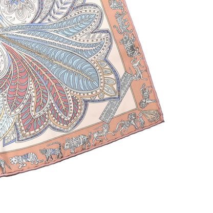 Hermes Silk Le Jardin De La Maharani Scarf 90 Rose Pale Aqua Poudre 2 of 6