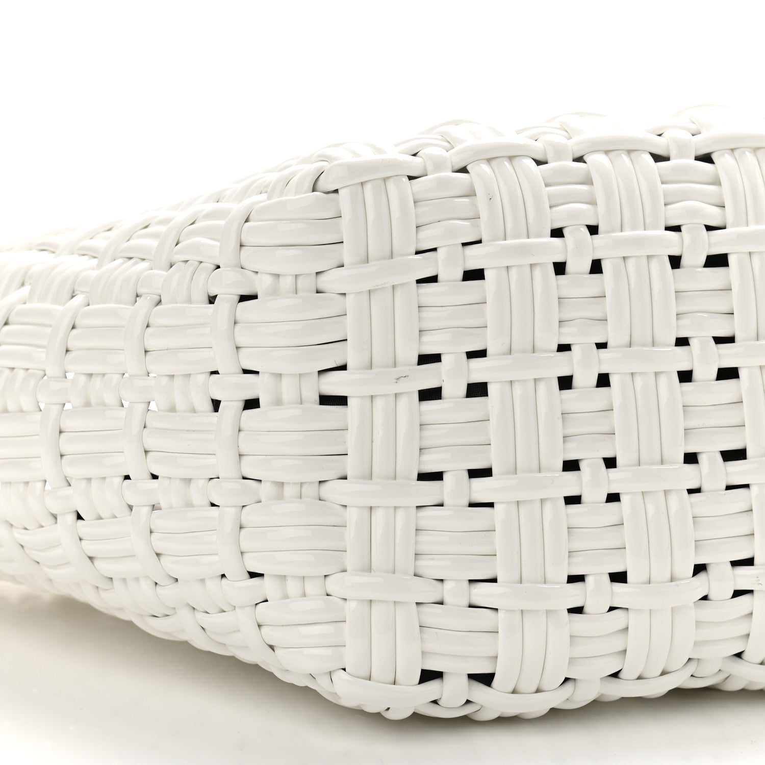 Balenciaga Varnished Faux Calfskin Braided XS Bistro Basket White 9 of 10