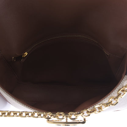 Celine Textile Natural Calfskin Medium Chain Maillon Triomphe Tan White 5 of 8