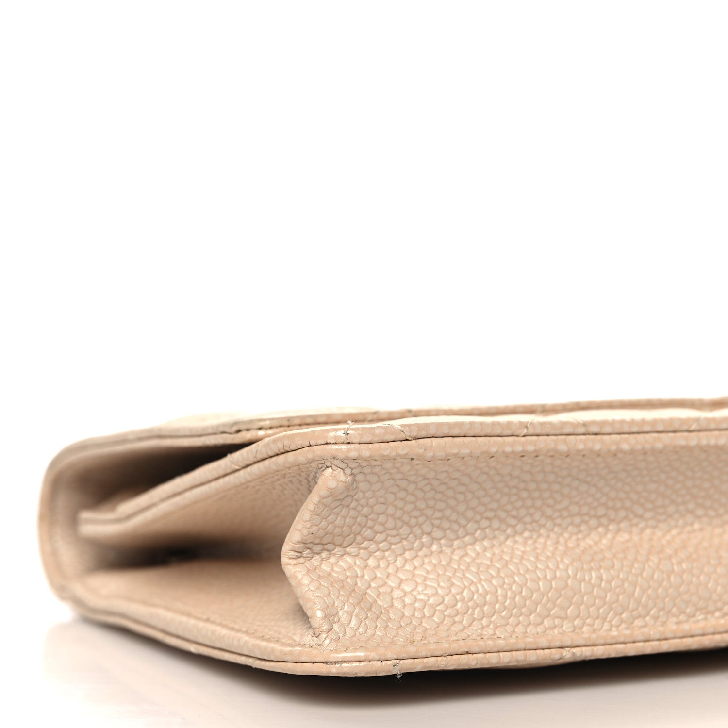 Chanel Pearly Caviar Quilted Wallet On Chain WOC Beige 10 of 13
