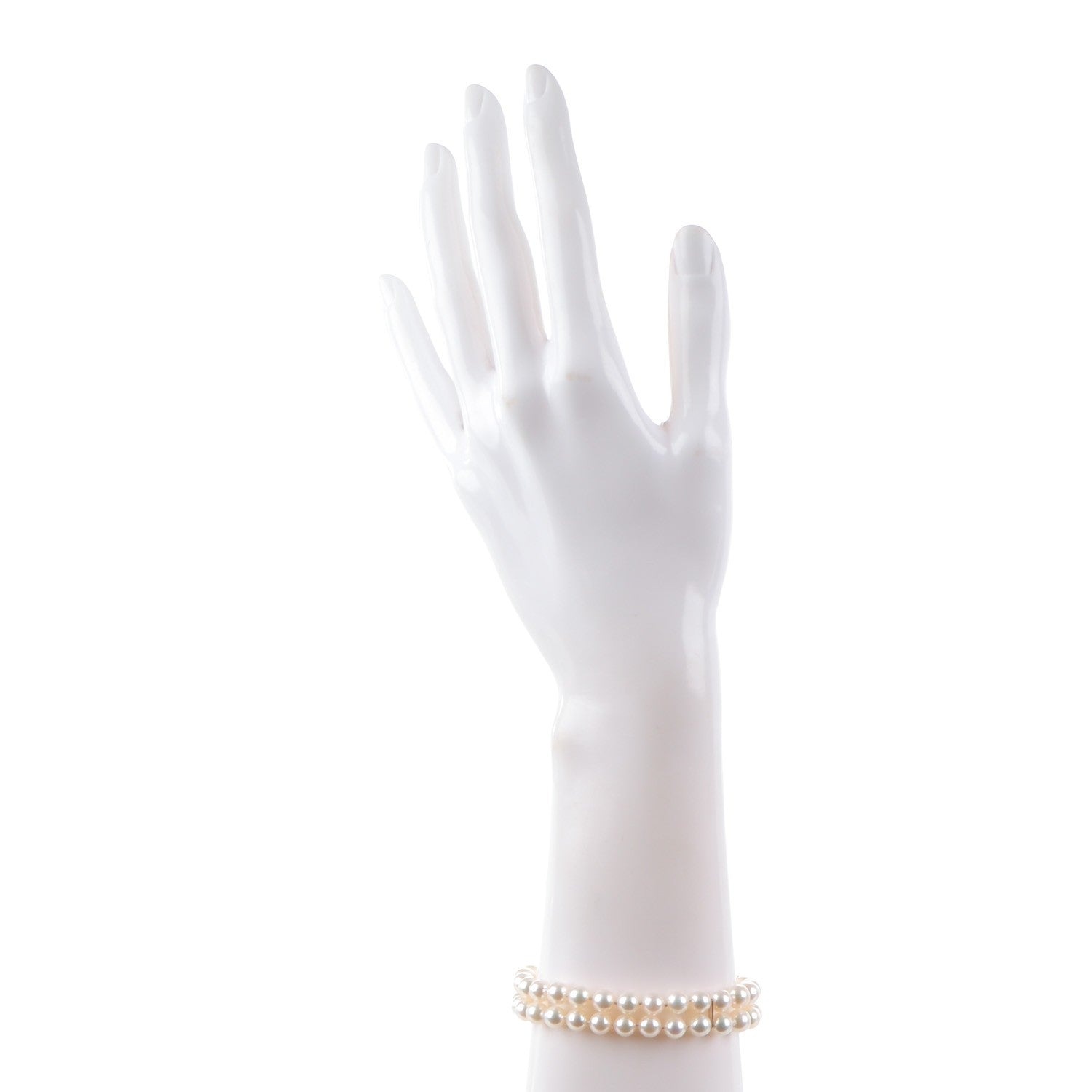 Mikimoto 18K White Gold Akoya Cultured Pearl 6.5mm Double Strand Bracelet 2 of 7