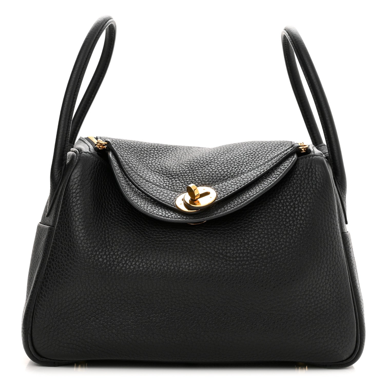Hermes Taurillon Clemence Lindy 26 Black 1 of 9