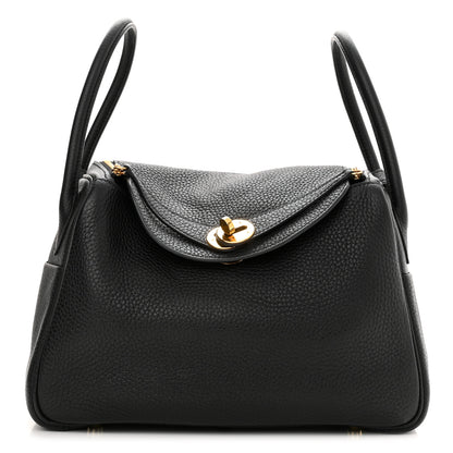 Hermes Taurillon Clemence Lindy 26 Black 1 of 9
