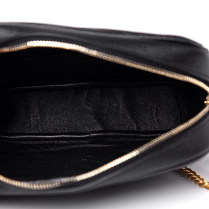 Saint Laurent Grain De Poudre Matelasse Monogram Mini Lou Camera Bag Black 5 of 11