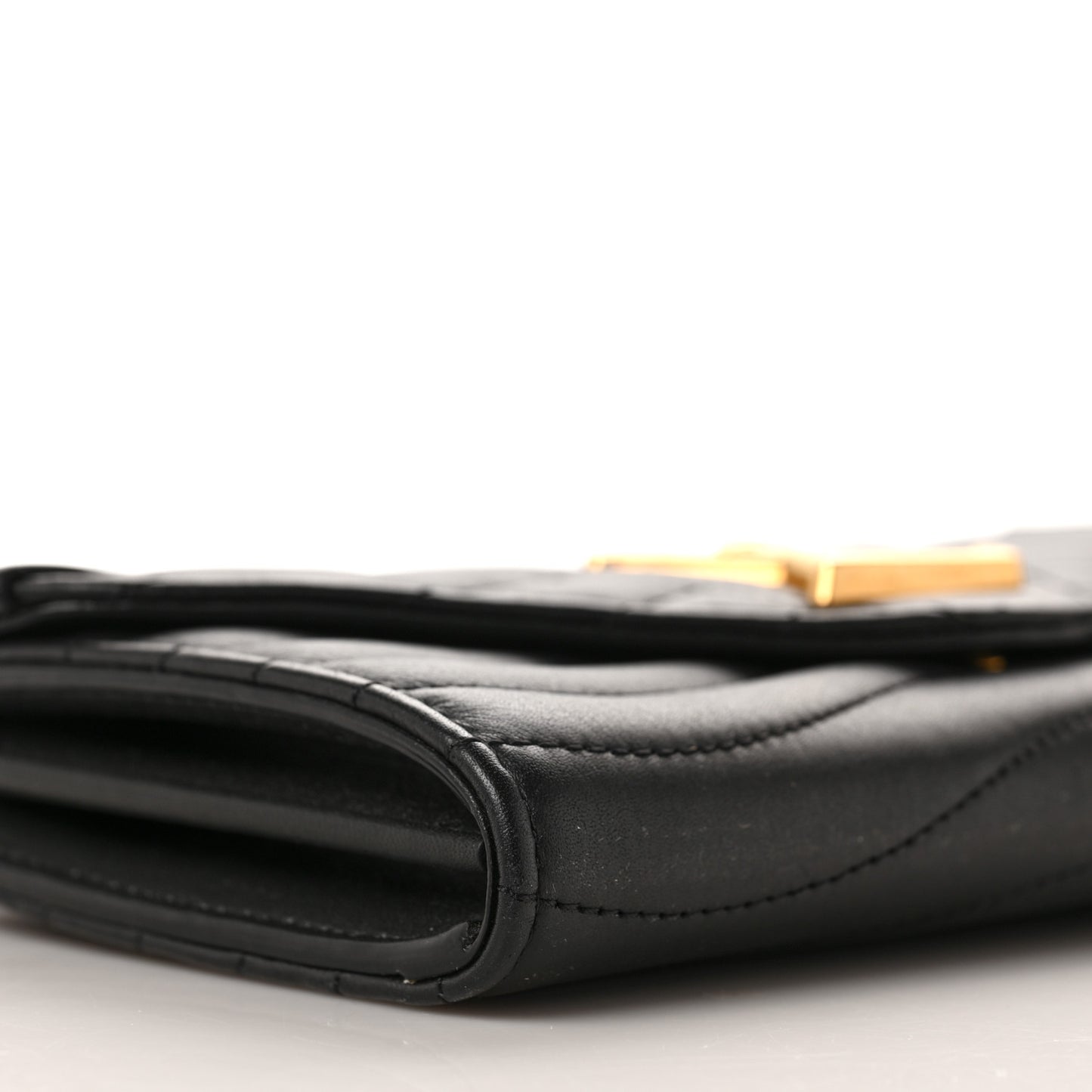 Calfskin New Wave Long Wallet Black