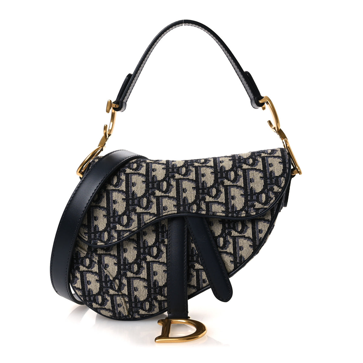 Christian Dior Oblique Mini Saddle Bag With Strap Blue 1 of 11