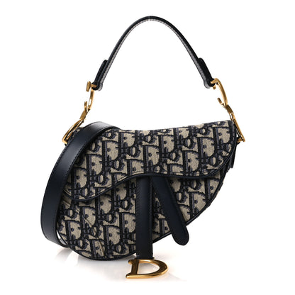 Christian Dior Oblique Mini Saddle Bag With Strap Blue 1 of 11