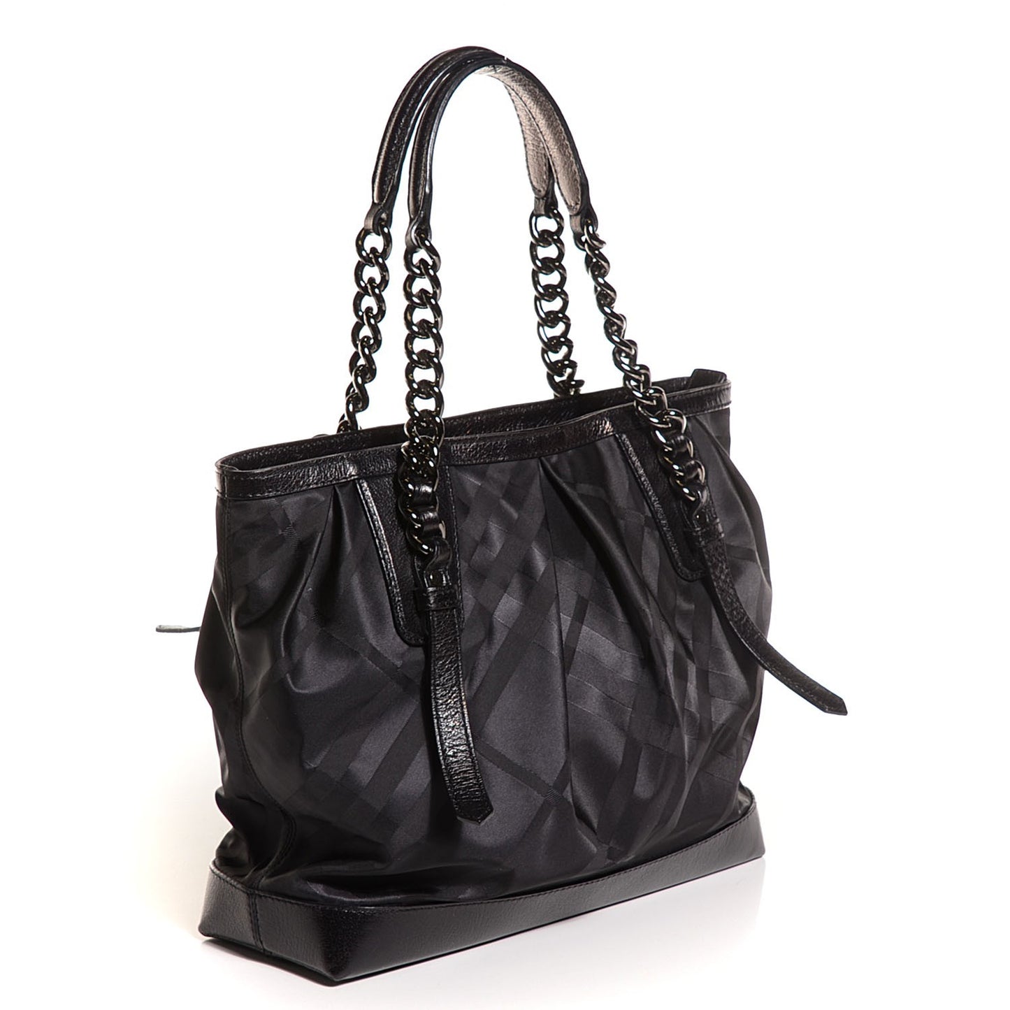 Nylon Tonal Check Torbitt Tote Black