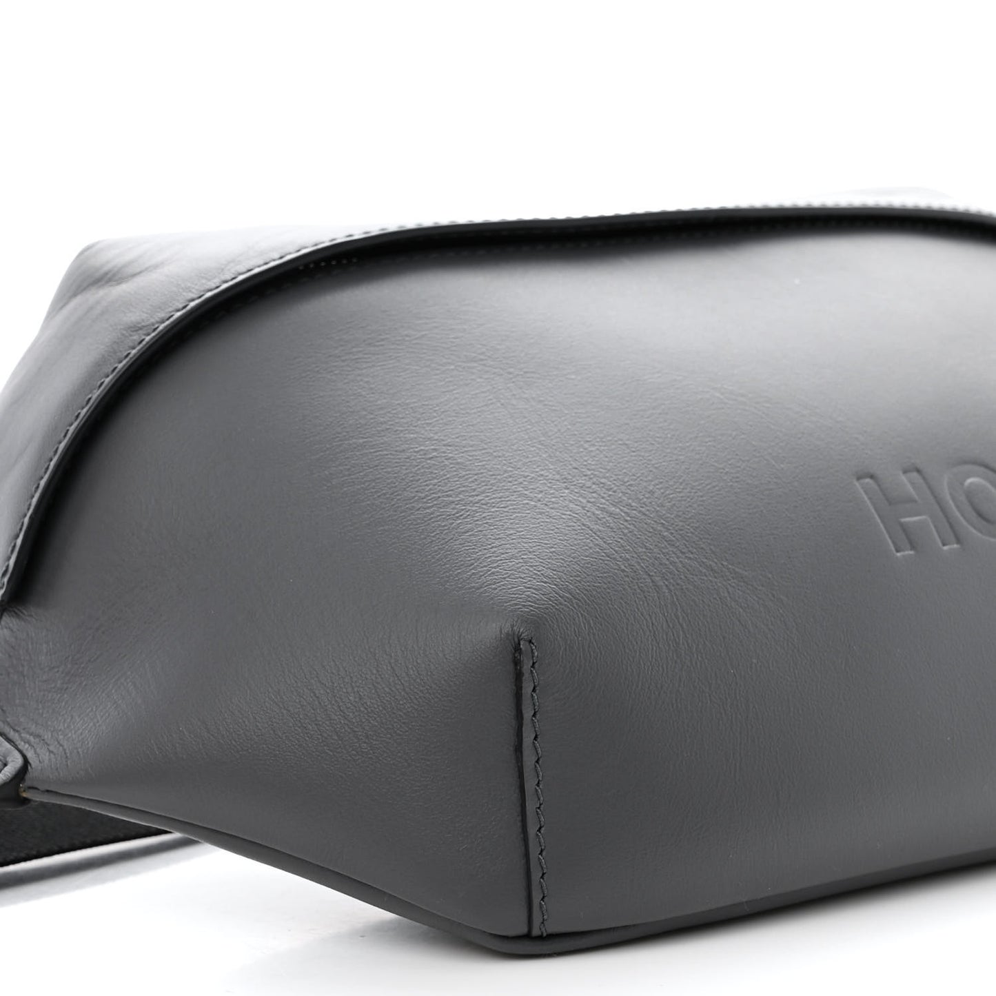Calfskin Horseferry Print Medium Sonny Bum Bag Dark Ash Grey