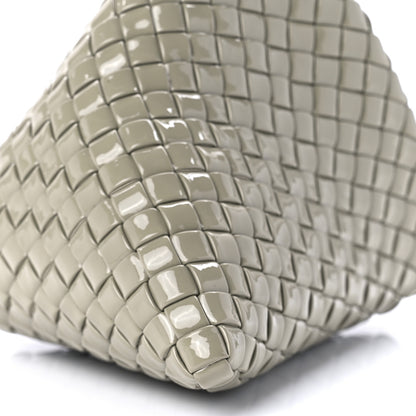 Bottega Veneta Patent Intrecciato Triangle Clutch Grey 7 of 7