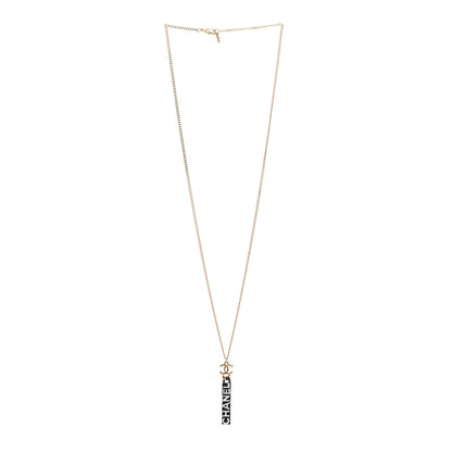 Chanel Enamel CC Logo Chain Necklace Ruthenium White 3 of 4