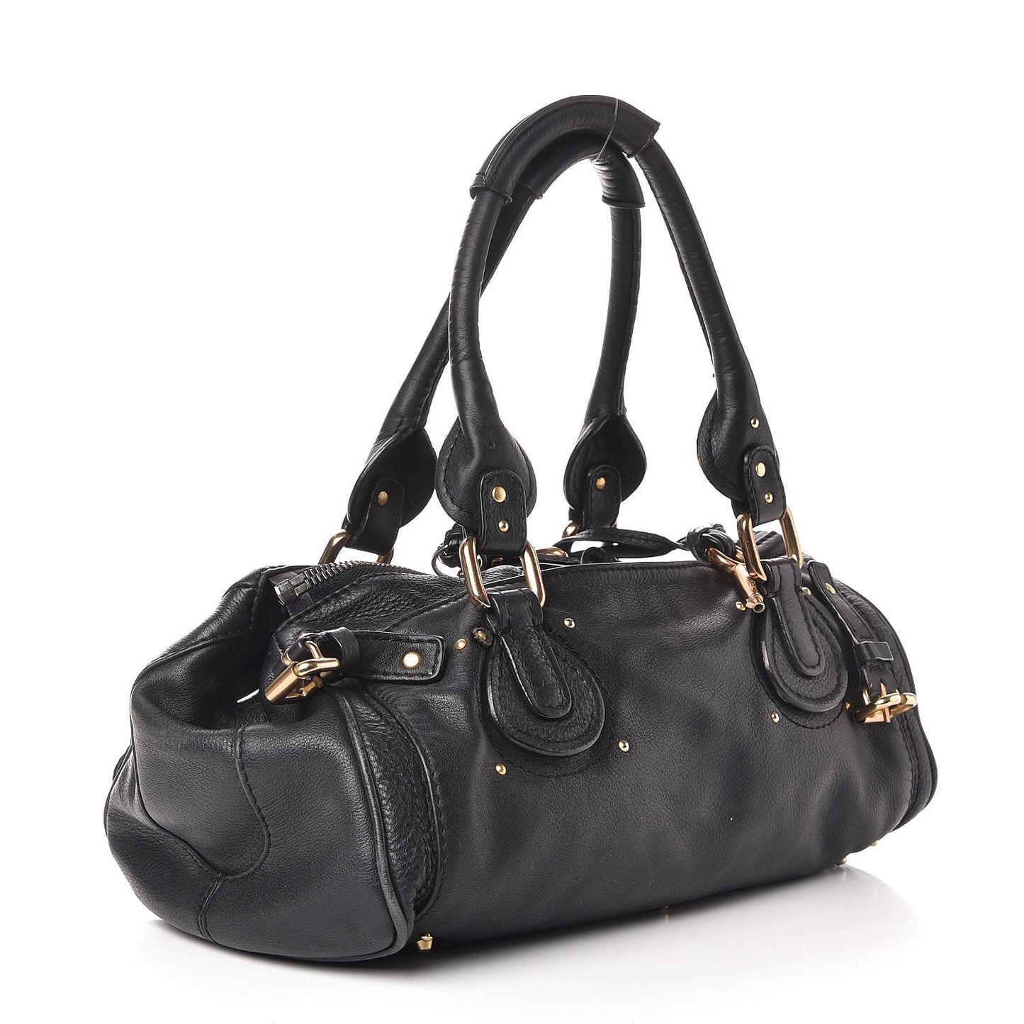 Calfskin Medium Paddington Satchel Black