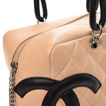 Chanel Calfskin Quilted Large Cambon Bowler Beige Black 12 of 17
