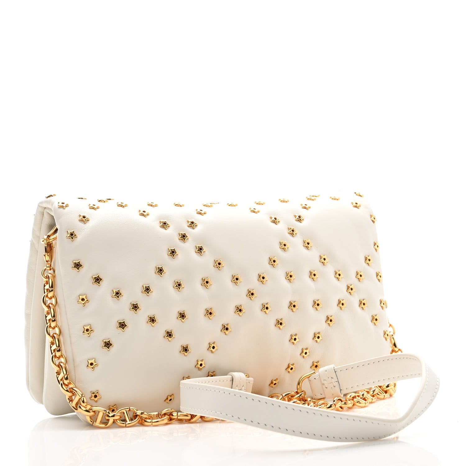 Christian Dior Calfskin Star Motif Macrocannage Mini Caro Bag Latte 3 of 10