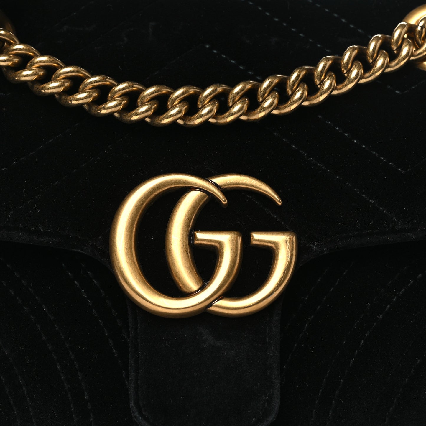 Velvet Matelasse Mini GG Marmont Shoulder Bag Black
