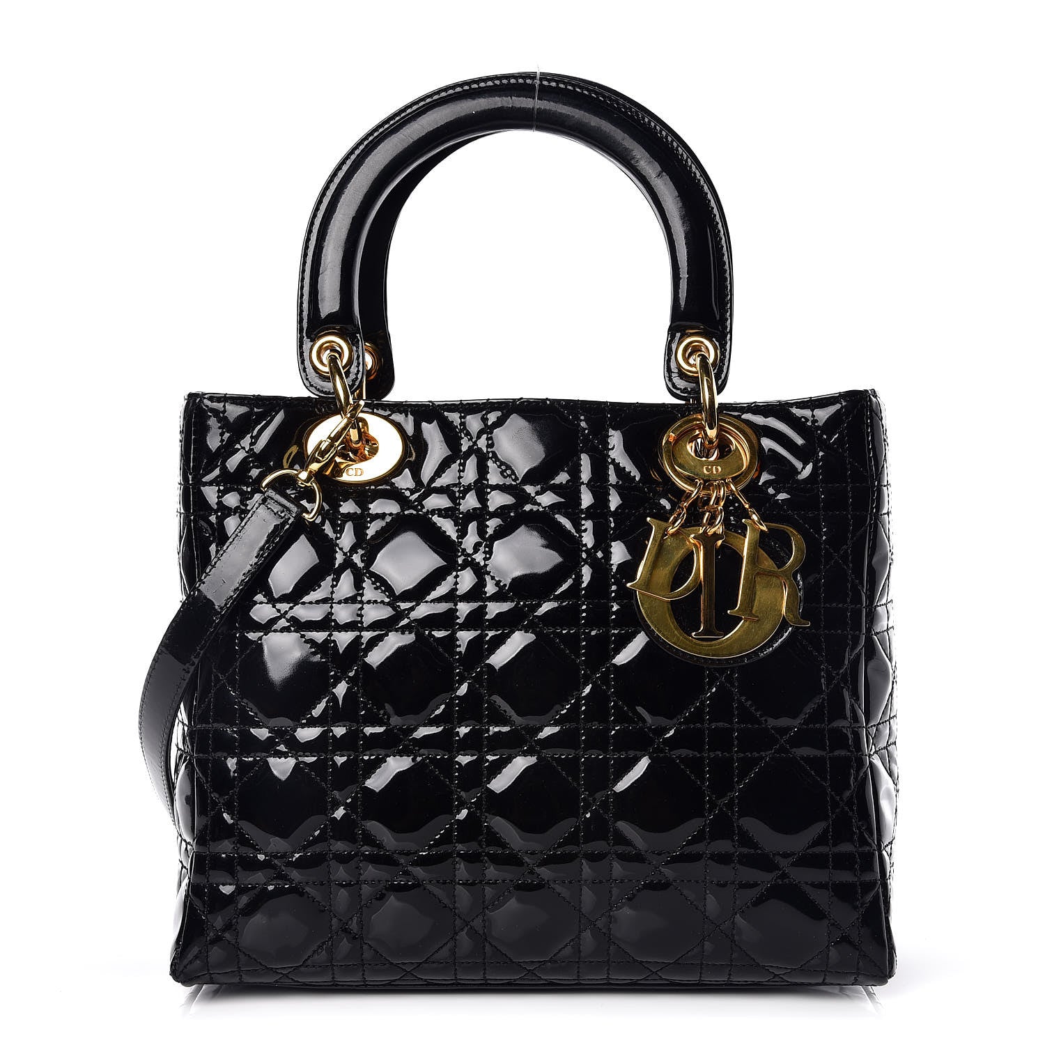 Christian Dior Patent Cannage Medium Lady Dior Black 1 of 18