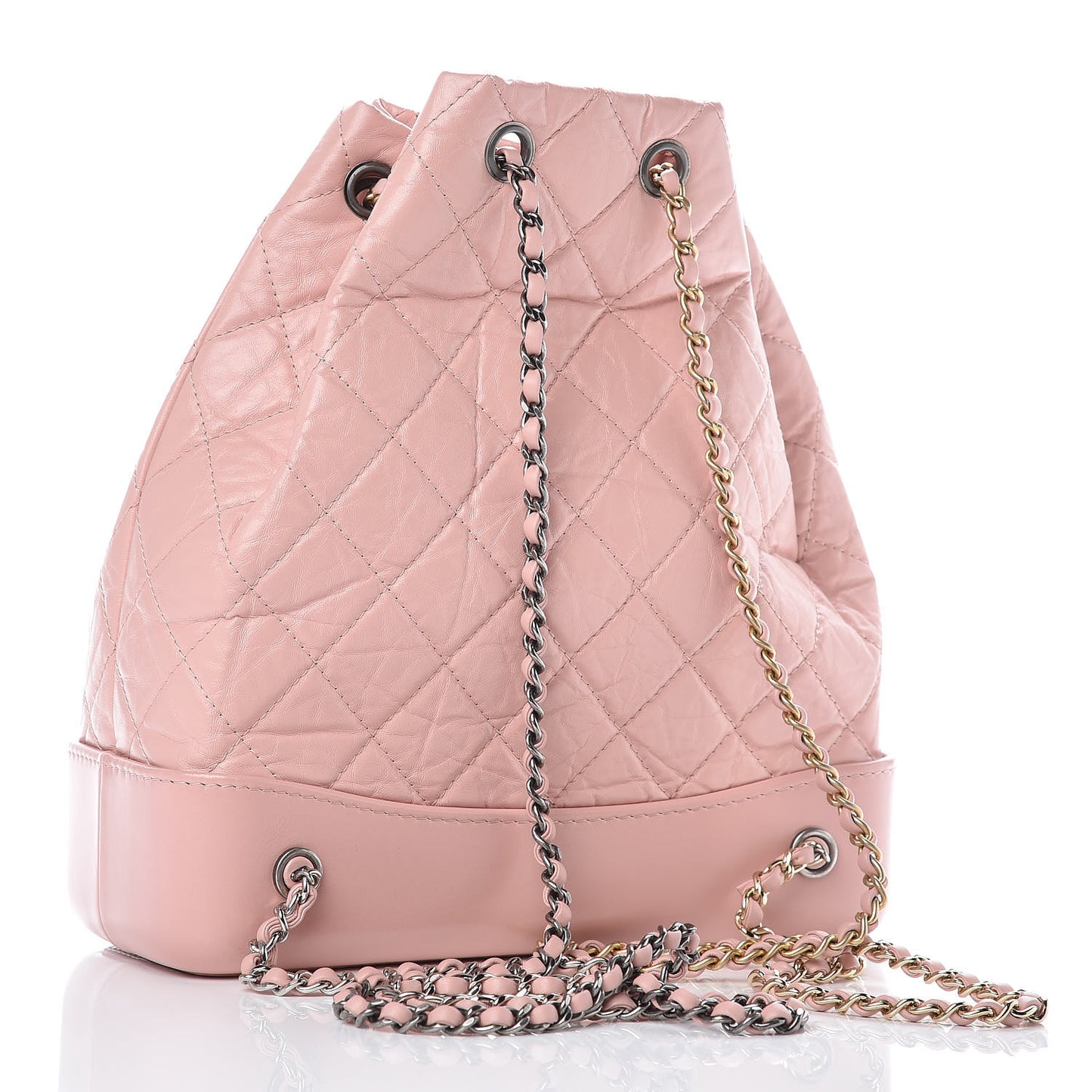 Aged Calfskin Quilted Gabrielle Backpack Light Pink